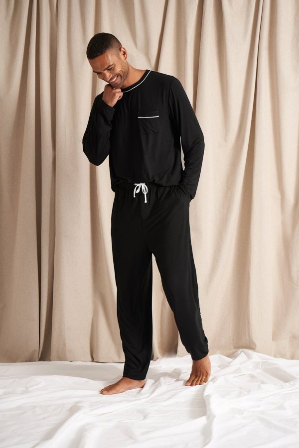 Mister You Bamboo Pyjama Set in BlackNightwear