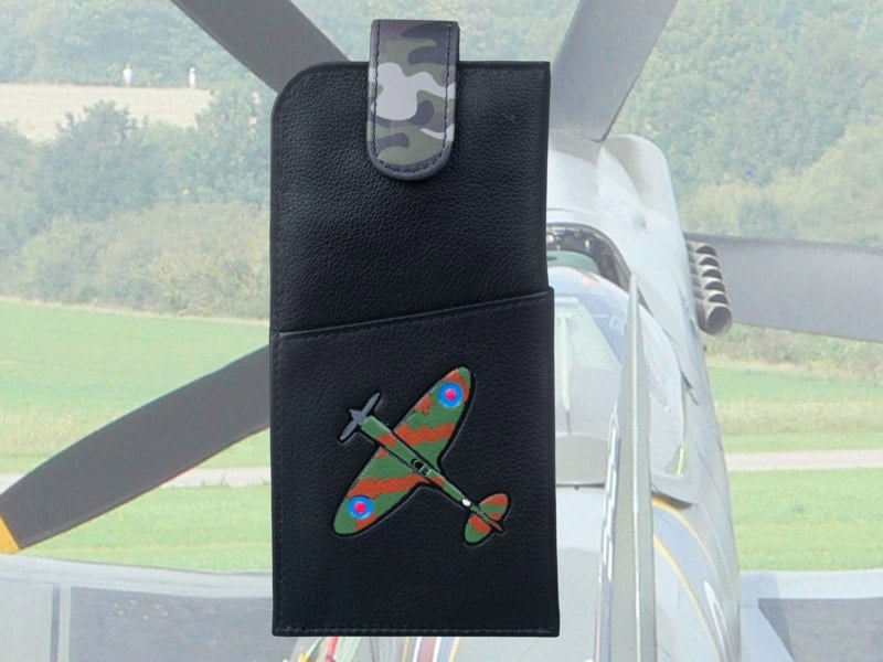 Mala Leather Spitfire Plane Leather Glasses Case – Wide Fit