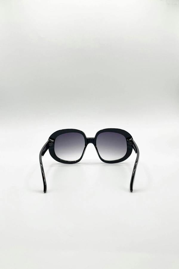 SVNX Bold Round Oversized Sunglasses In Black