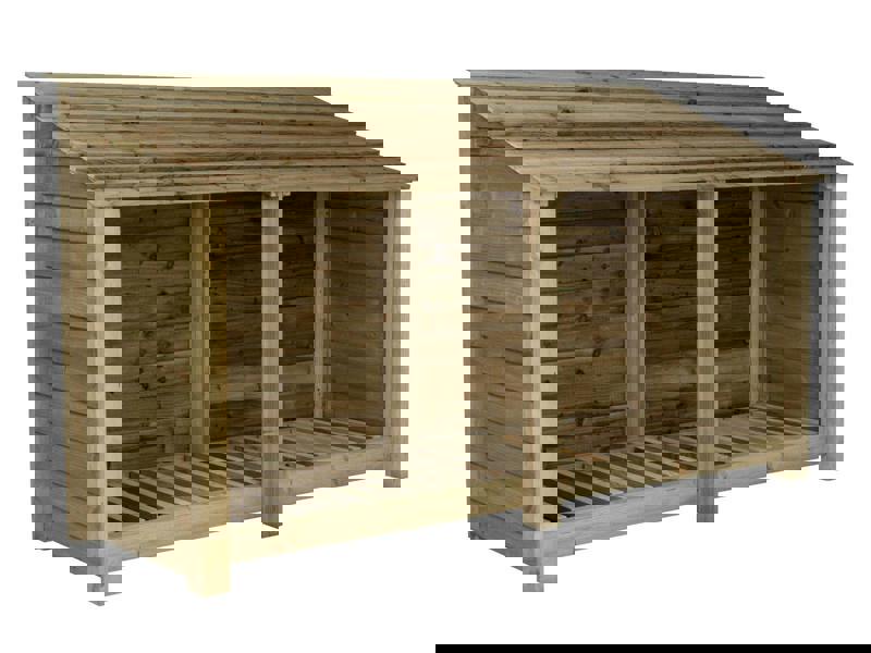 Arbor Garden Solutions Wooden Log Store W-227cm, H-126cm or 180cm, D-88cm