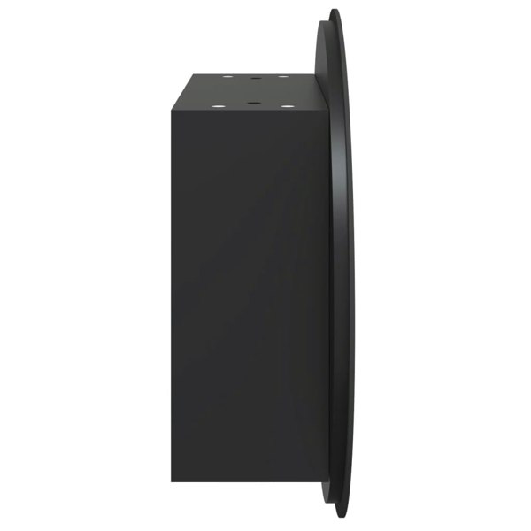 Berkfield Bathroom Cabinet with Round Mirror&LED Black 47x47x17.5 cm