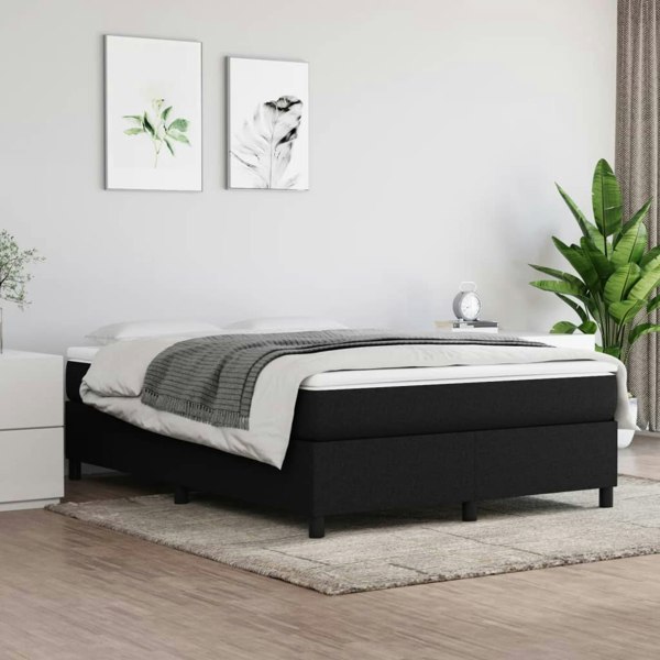 Berkfield Box Spring Bed Frame Black 135x190 cm 4FT6 Double Fabric