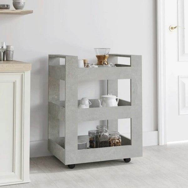 Berkfield Kitchen Trolley Concrete Grey 60x45x80 cm Engineered Wood