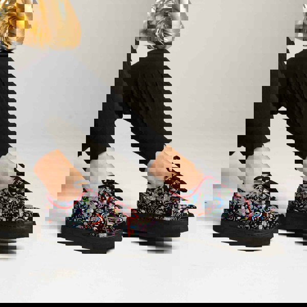 Embassy London Camila - Universe - Women's soft leather trainer with chunky black platform