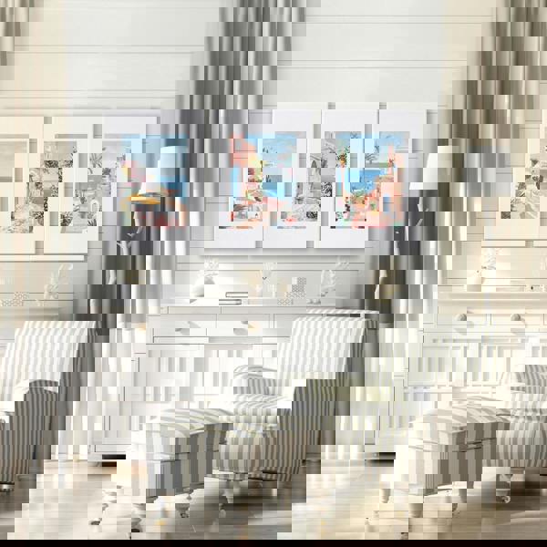 Large Wall Pictures Living Room | Set of 3 Beach Decor Wall art Prints