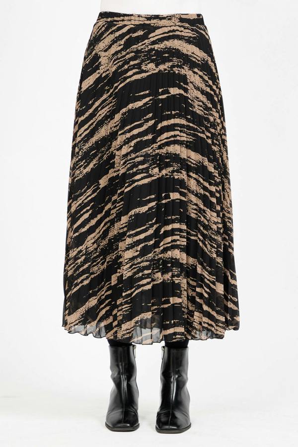 Mudflower Printed Pleated Midi Skirt