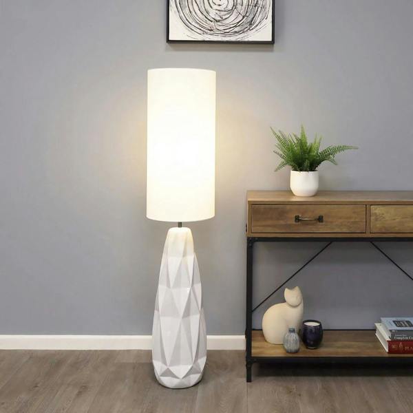 Pagazzi Lighting Skova White Ceramic Floor Lamp