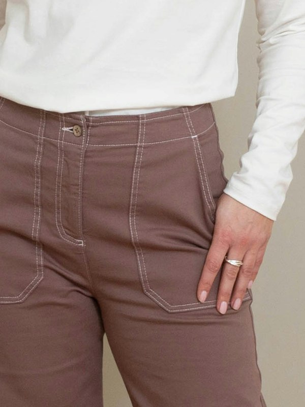 Kite Organic Evershot Wide Leg Twill Trousers Mocha