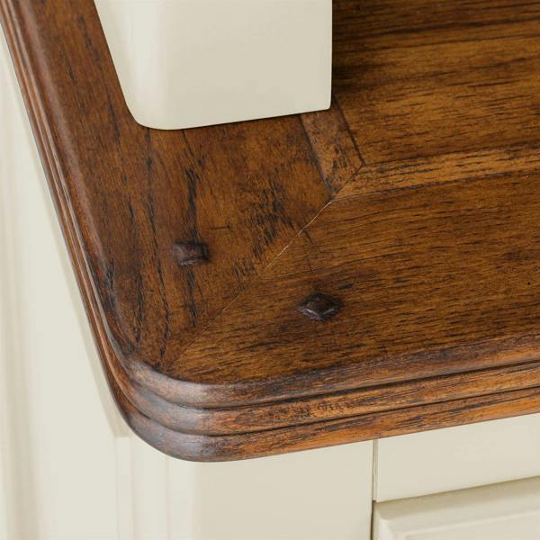 Statement Furniture Queensbury Large Triple Dresser, Three Door Display Cabinet with Oak Top