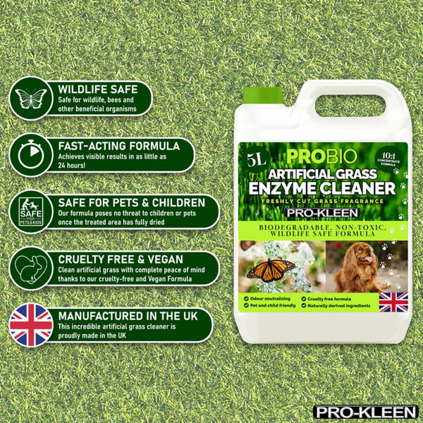 ProKleen Pro-Kleen ProBio Artificial Grass Cleaner Probiotic Based Deodoriser Odour Eliminator Floral 5L