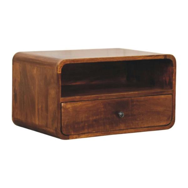 Artisan Furniture Solid Wood Avora Wall-Mounted Chestnut Nightstand