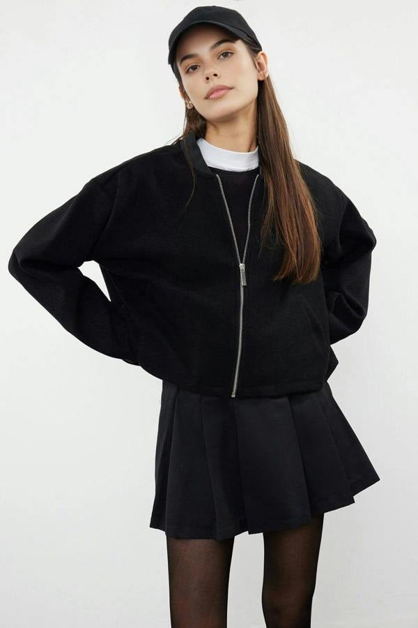 WOVCOR Cashmere Bomber Jacket Coat