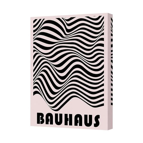 Benjamin Tate Design Bauhaus Wavy Lines Pink Canvas Art Print Poster Decor