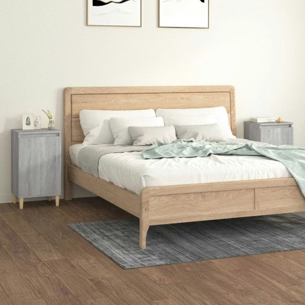 Berkfield Bedside Cabinets 2 pcs Grey Sonoma 40x35x70 cm Engineered Wood