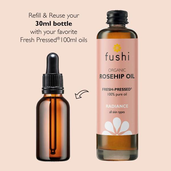 Fushi Wellbeing Reusable Glass Bottle 30ml (Includes Dropper)