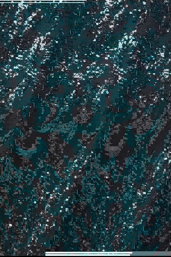 Tassel & Sequin Midaxi With Front Split - Emerald Green DR4006PLUS