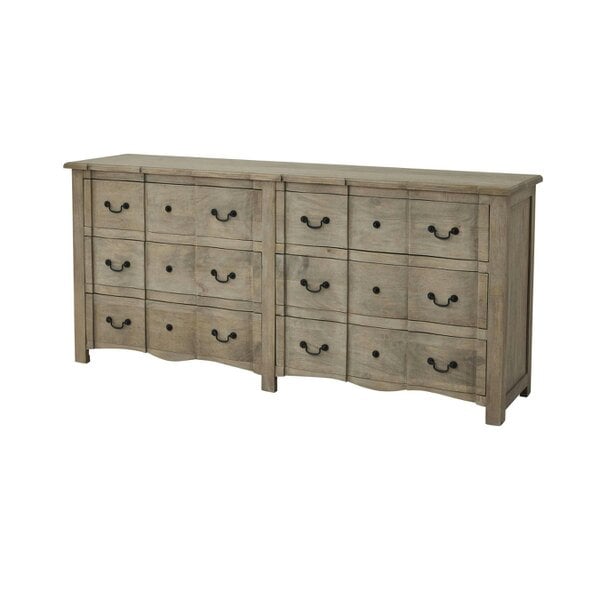 Wyld Haus Montagnac Mid Century Grey 6 Drawer Chest