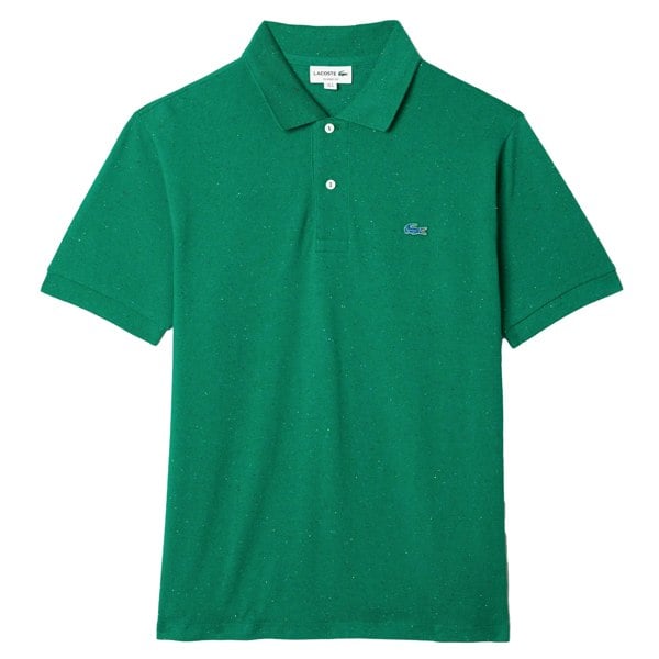 Lacoste Mens Speckle Cotton Pique Classic Polo Shirt - Green