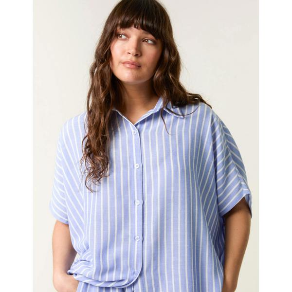 Blue Vanilla Oversized Pinstripe Shirt