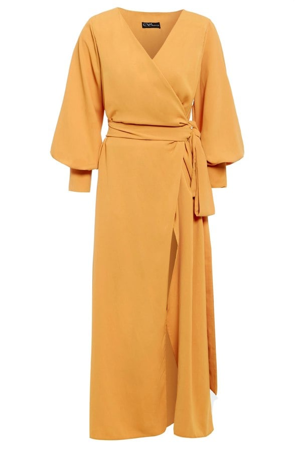 Sarvin Mustard Wrap Dress.