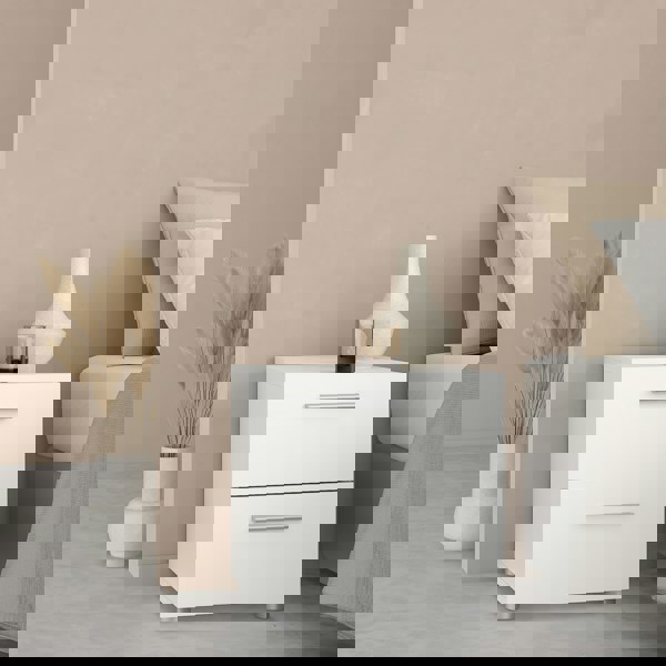 Furniture To Go Pepe Bedside 2 Drawers in White