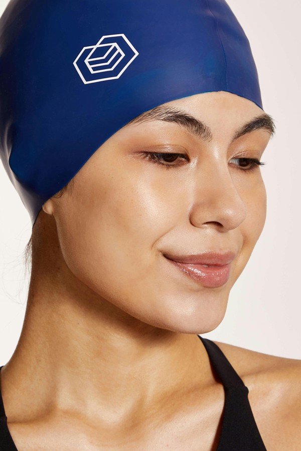 SOUL CAP Large Swim Cap for Long Hair - M - Navy