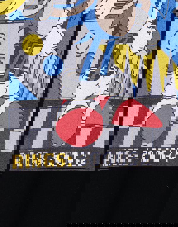 Sonic the Hedgehog Mens Black Classic Rings Short Sleeved T-Shirt