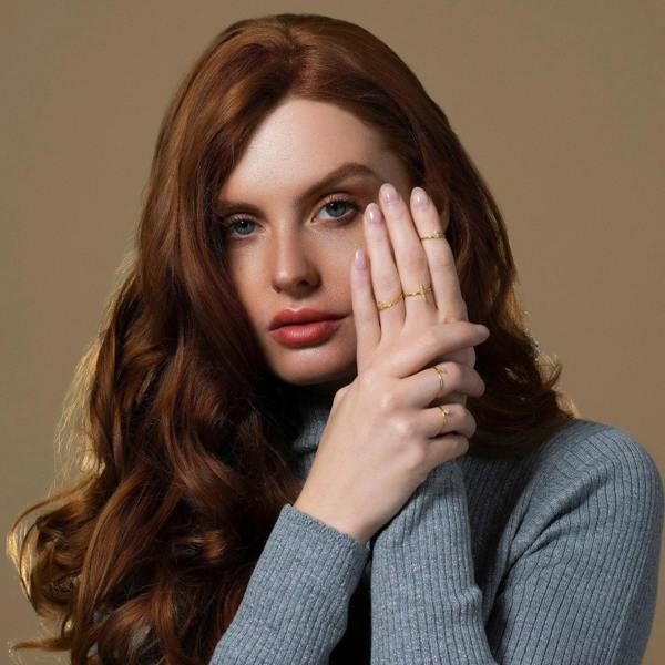 Dainty Gold Bar Ring for Women with Cubic Zirconia - namana.london