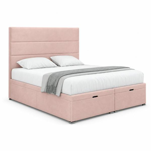 Great British Beds Rio Divan Ottoman Bed - Pink Plush