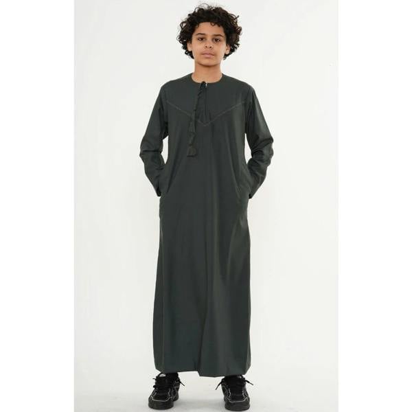 TT-008 - Boy's Emirati Omani Tassel Thobe - Green - Thobez - 19