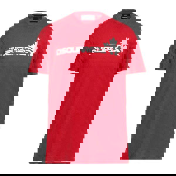 DSquared2 Mens Maple Leaf Logo T-Shirt - Red/White - 