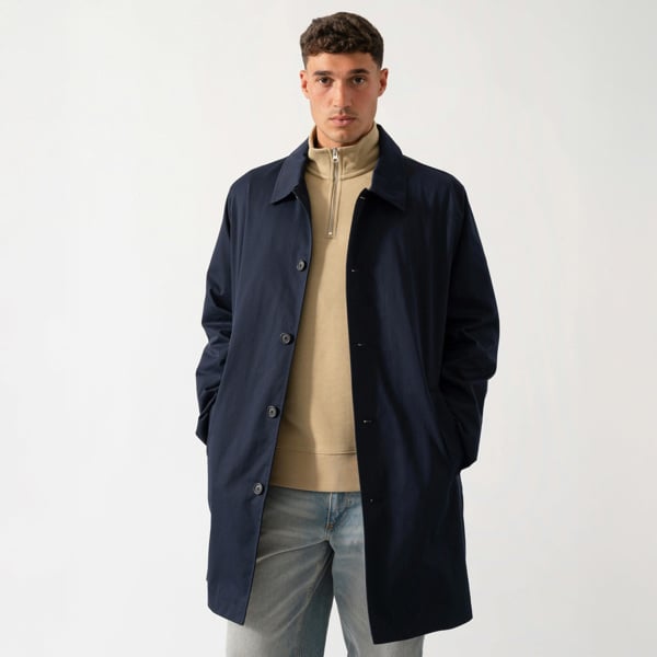 GANT Mens Cotton Car Coat - 433 Evening Blue