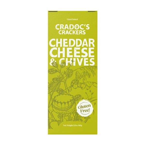 Cradoc's Gluten Free Cheddar Cheese & Chives Crackers (80g)