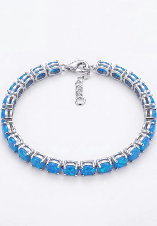 Latelita Blue Opal Tennis Bracelet Silver