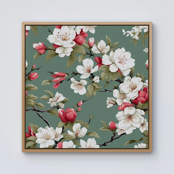 Warren Reed Pink And White Blossom Framed Canvas