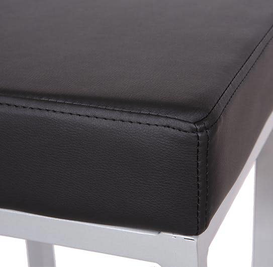 Lamboro Cube Single Kitchen Bar Stool, Fixed Satin Varnish Legs And Footrest, Extra Padded Seat, Breakfast Bar & Home Barstool, Black