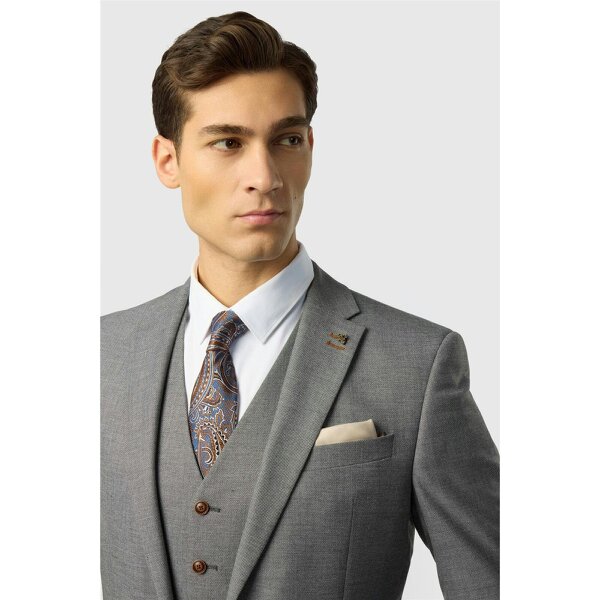 Antique Rogue Slim Fit Blake Grey Texture Jacket