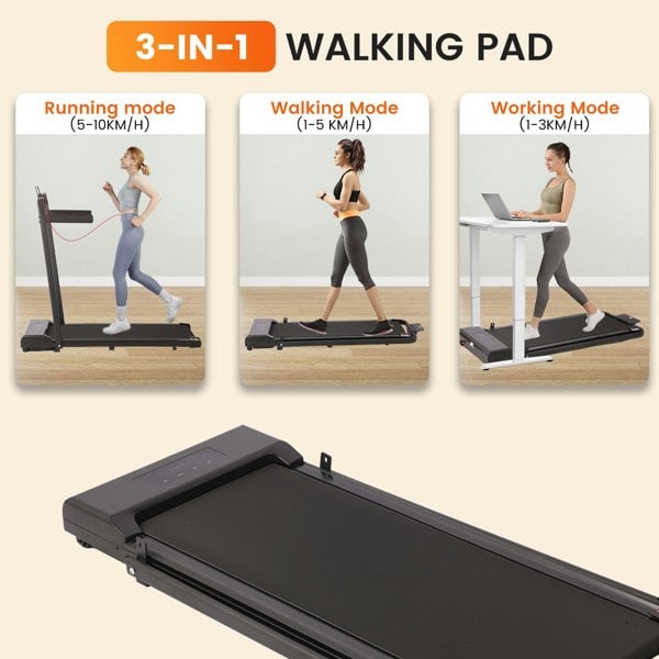 Leaper 2 in 1 Foldable Home Fitness Walking Running Treadmill With Handrail