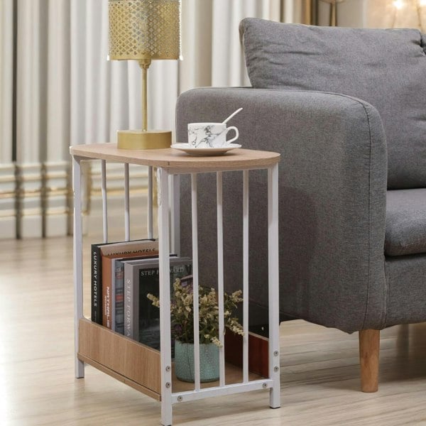 Rafaelo Mobilia 2 Tier Narrow Side Table Oak