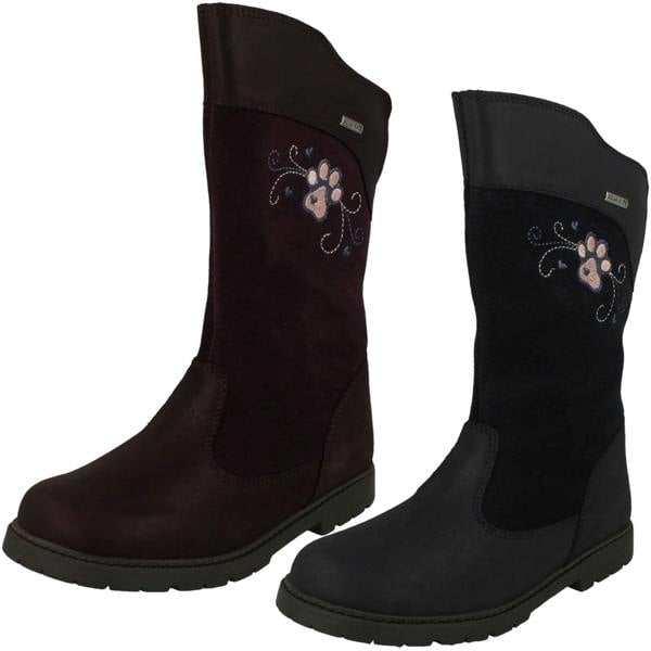 Start-rite Girls Startrite Paw Detailed Aqua-Rite Mid Calf Boots Splosh