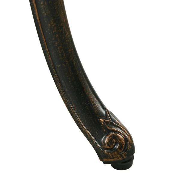 Bronze-tone curved bistro table leg with decorative acanthus foot