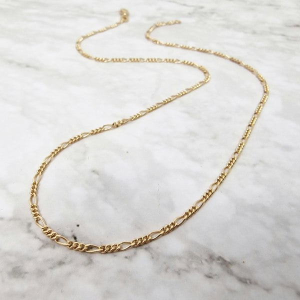 Harfi 18ct Gold Plated Figaro Chain Necklace