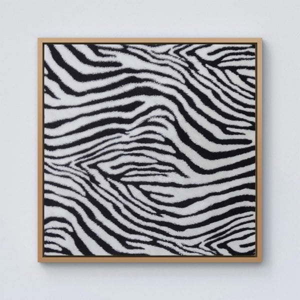 Warren Reed Zebra Texture Pattern Framed Canvas