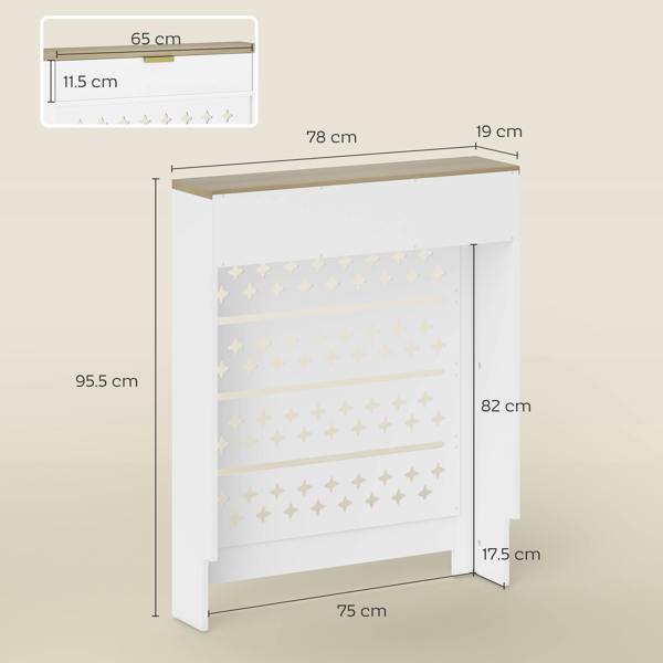 HOMCOM Heater Cover with Flip Drawer and Top Shelf 78 x 19 x 95.5 cm White