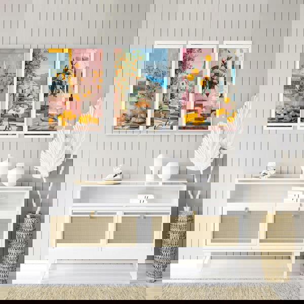 Large Canvas For Living Room | Set of 3 Italian Lifestyle Wall art Prints