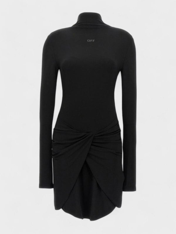 Off - White Vi Crepe Twist Mini Dress Black - Supplied FashionOff White