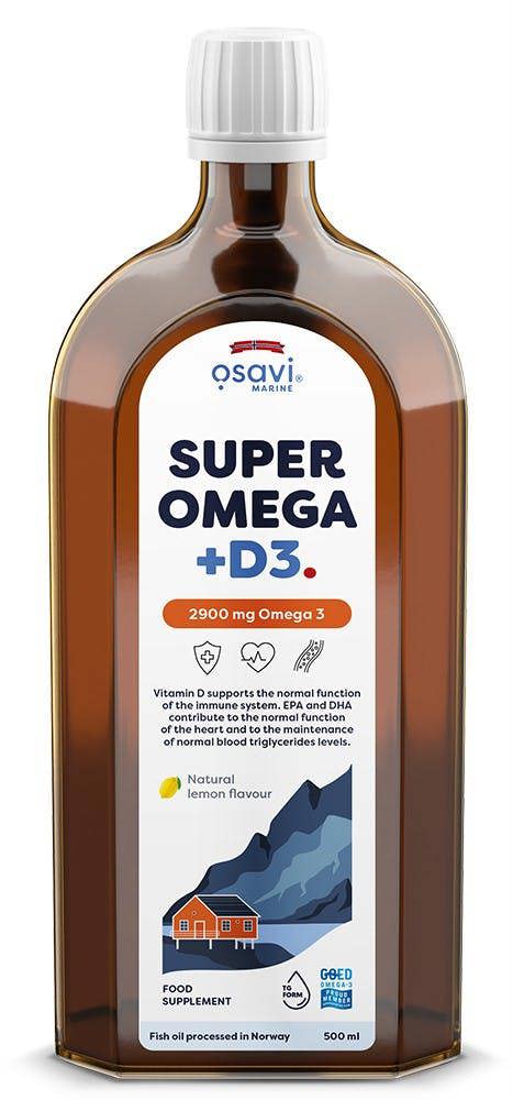 Osavi Super Omega + D3, 2900mg Omega 3 (Lemon) - 500 ml.