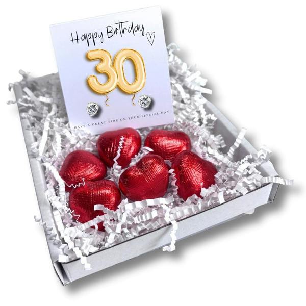 Aye Do Gifts 30th Birthday Cubic Zirconia Stud Earrings & Gold Balloons Mini Gift Hamper