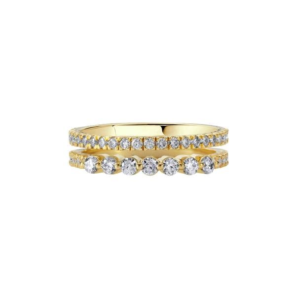 BLOOMTINE Illuminess™ Gold Vermeil Combi Stack Ring