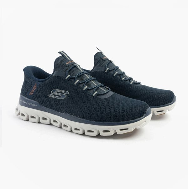 Skechers GLIDE-STEP - NOXUS Mens Trainers Navy/Grey/Pink